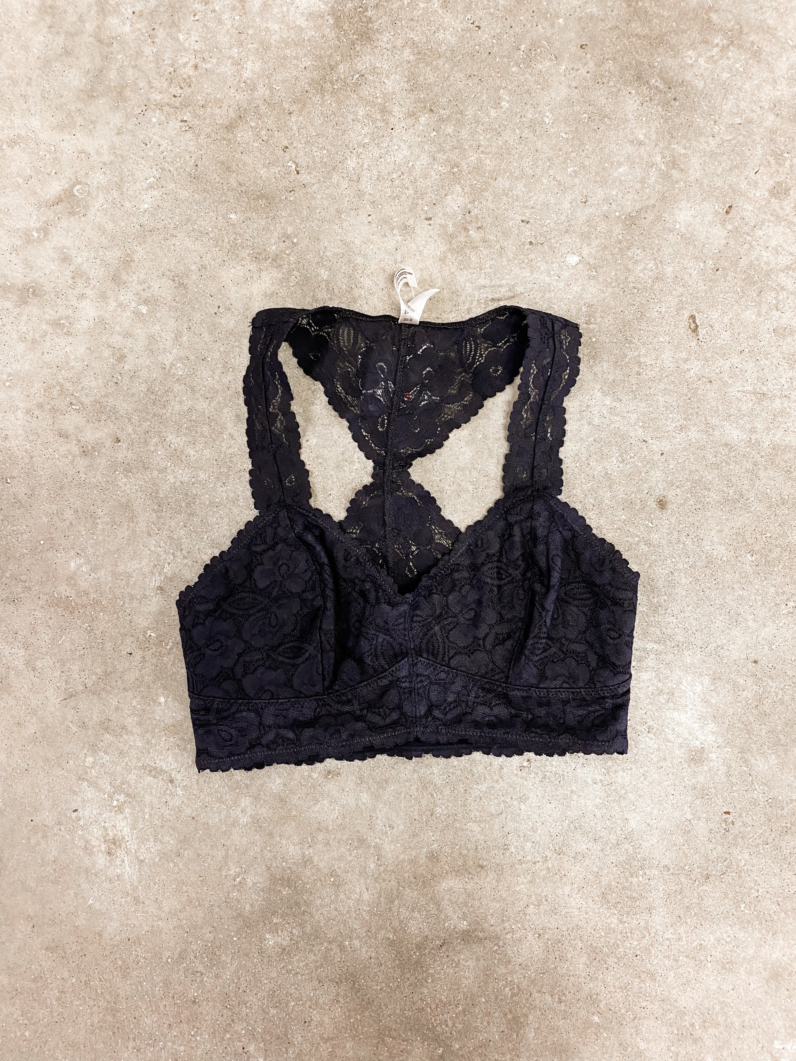 Free People Galloon Lace Racerback Black