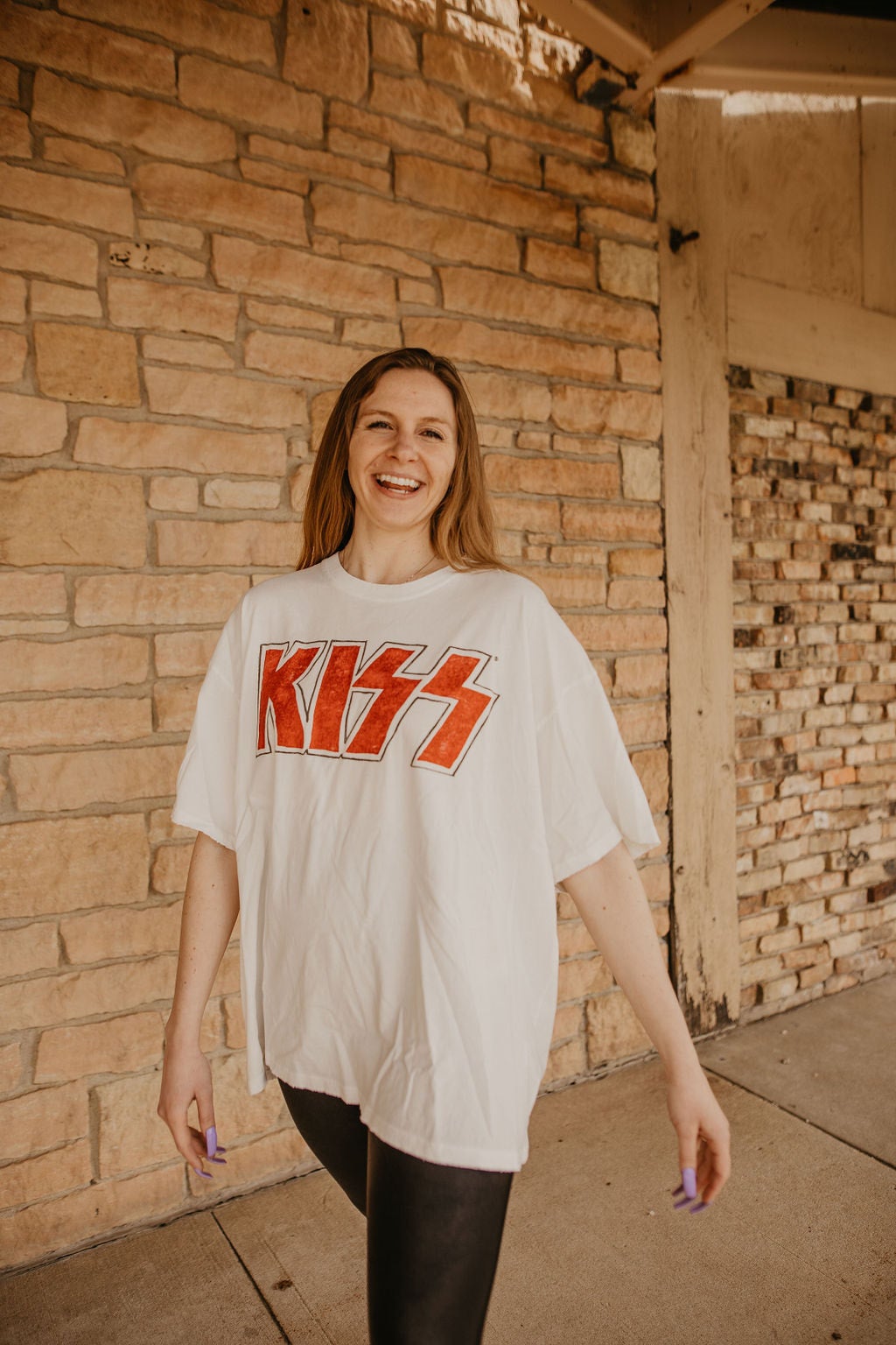 kiss distressed t shirt