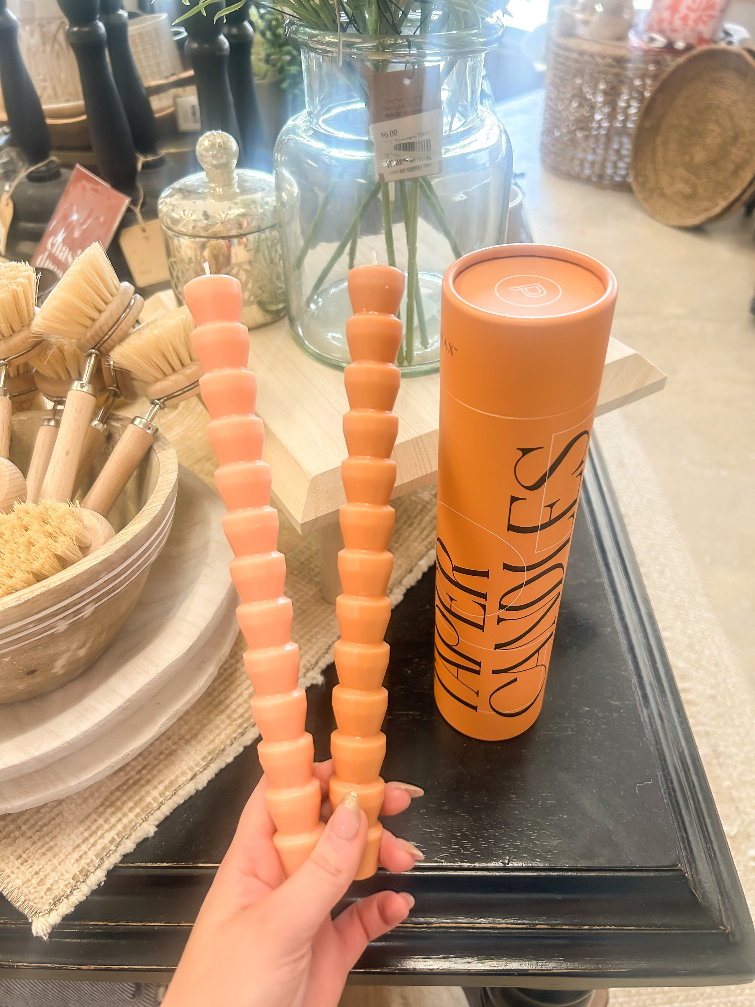 Paddywax Burnt Orange + Peach Taper Candles 4 Pack Ama La Vita